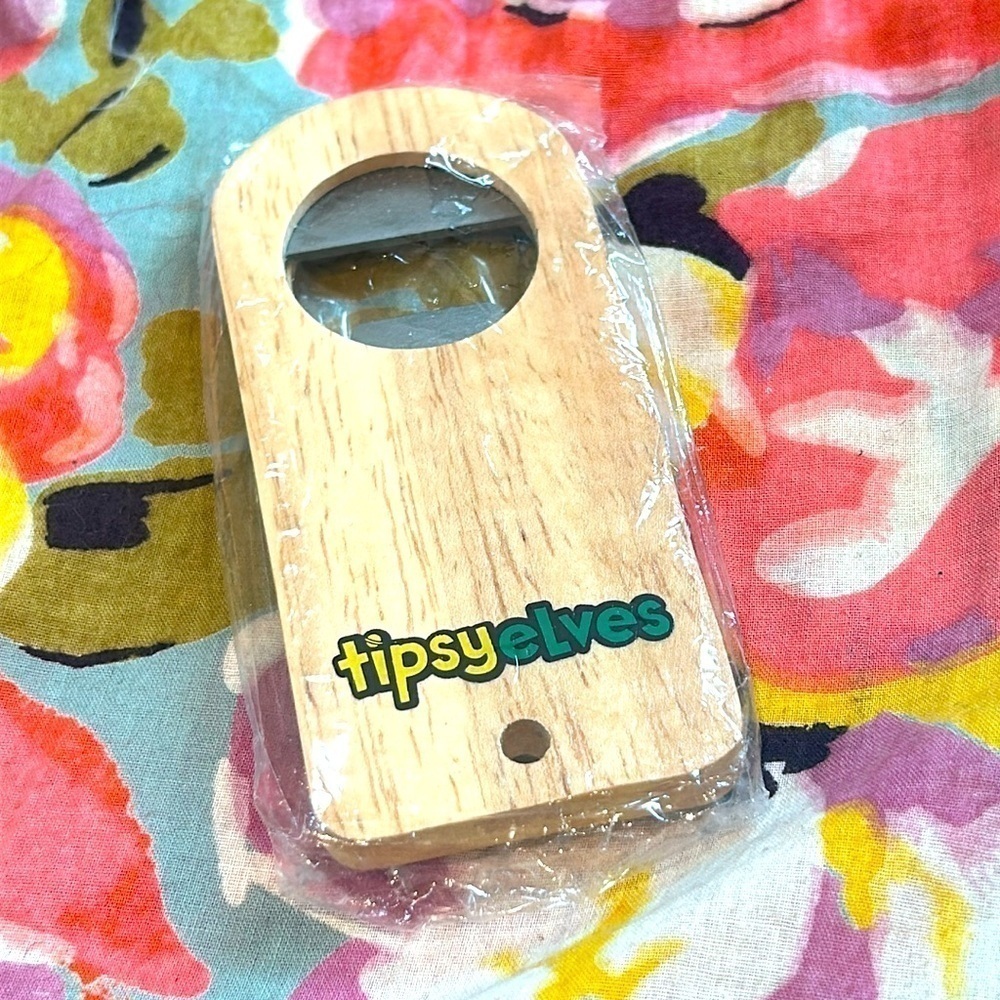 Tipsy elves, wooden bottle opener unisex travel gift pocket size
